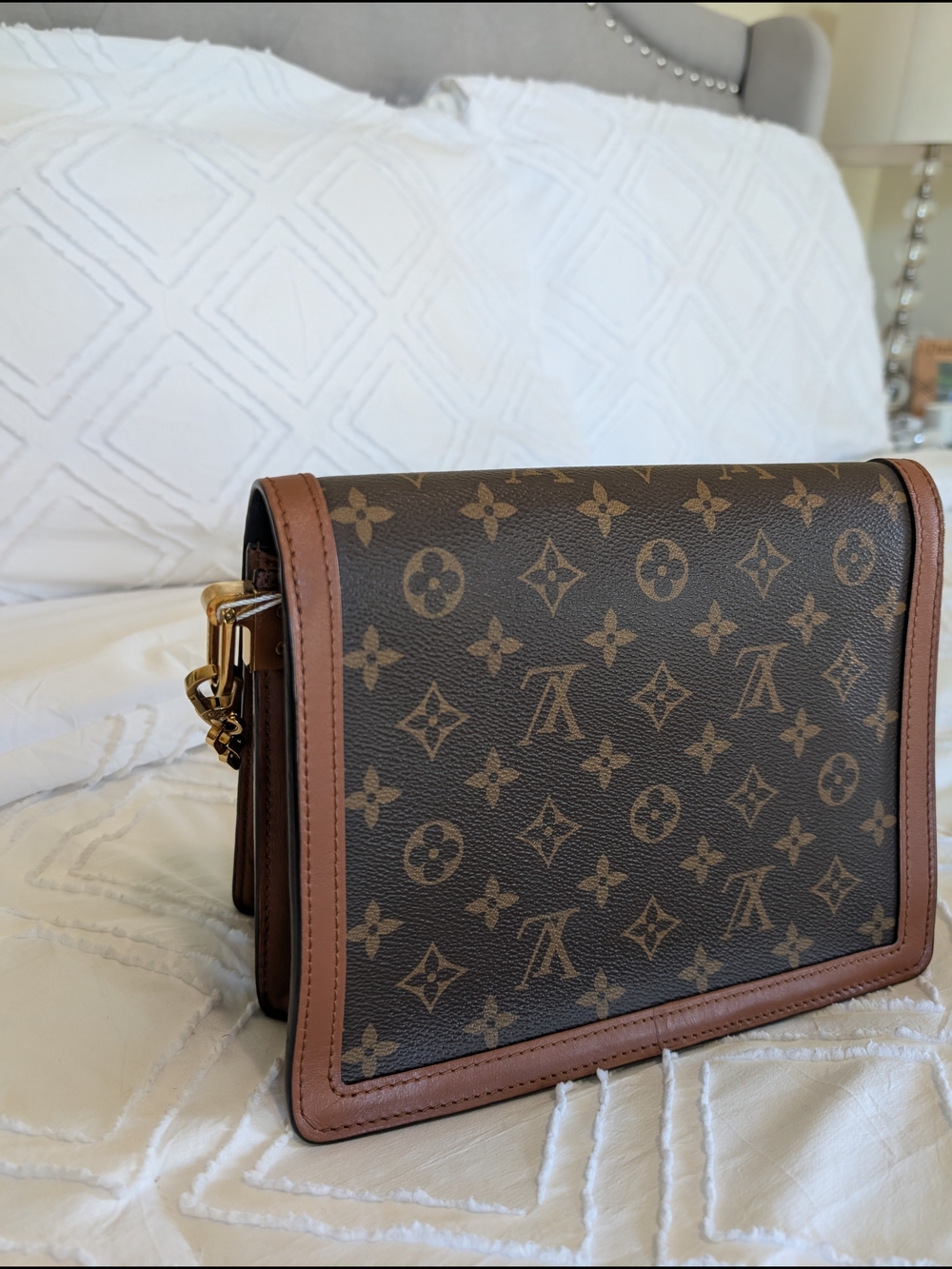 Louis Vuitton 2019 Monogram Dauphine Crossbody Bag Gold Chain Strap - Picture 12 of 17